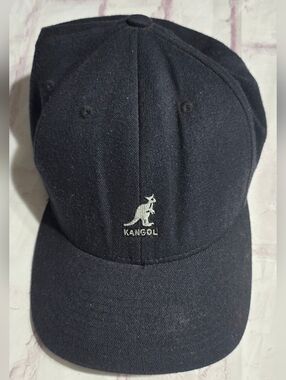 Kangol Black Baseball Cap with Kangaroo Logo